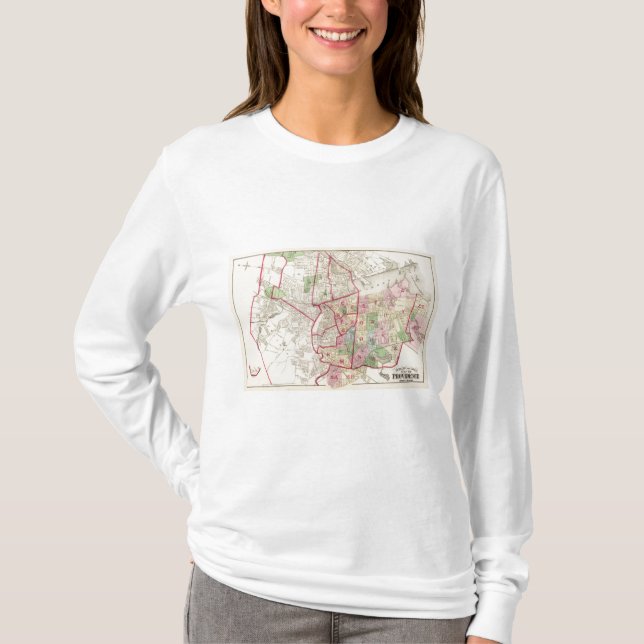 Camiseta Johnston Rhode - mapa da ilha (Frente)