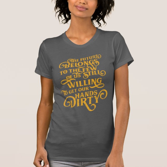 Camiseta Jóia de Ashley Lozano "o futuro" no ouro (Frente)