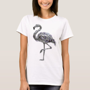 Camiseta Joia de prata com design de texto FLAMINGO elegant