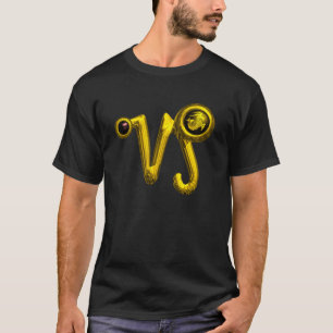 CAMISETA JÓIA DOURADO DO SINAL DO ZODÍACO DO CAPRICÓRNIO
