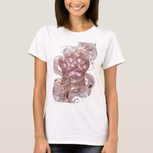 Camiseta Joia Rosa Prata Chic Arte em Texto 3D PAW