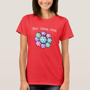 Camiseta Joias Flocos de Neve Adicionam Suas Palavras T-Shi