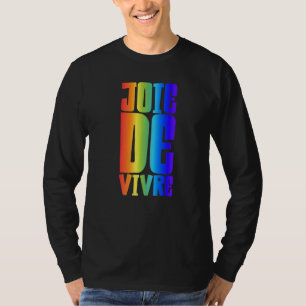 Camiseta Joie De Vivre Texto Colorido Vivo Grande Joie De V