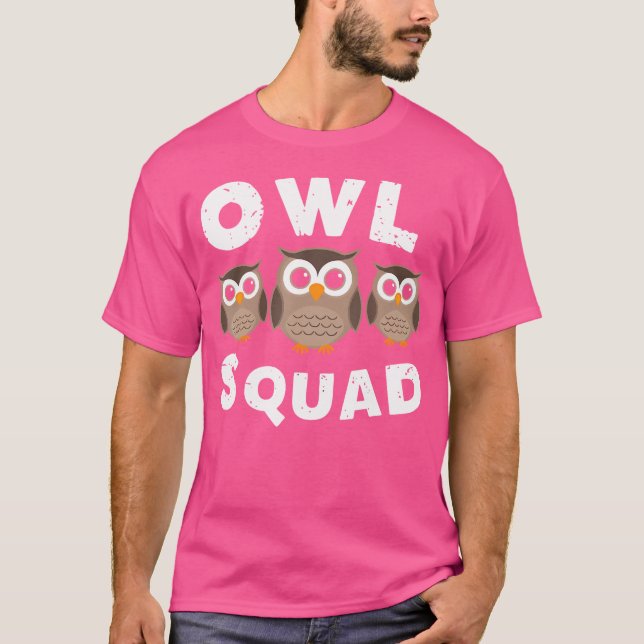 Camiseta Join The Owl Squad Funny Owl Lover Present Design (Frente)