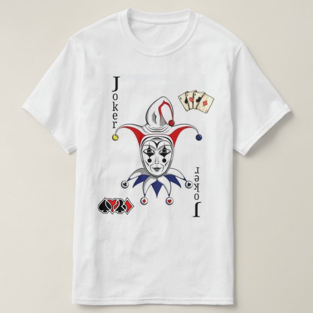 Camiseta JOKER Playing Card – Wild Card King of Games (Frente do Design)