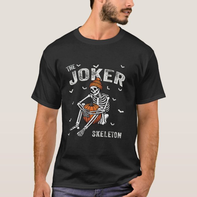 Camiseta Joker Skeleton Dia de as Bruxas engraçado Correspo (Frente)