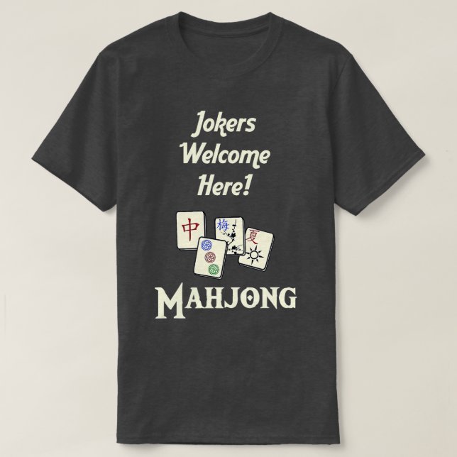 Camiseta Jokers Bem-vindos AquiDivertimento jogo Mahjongg (Frente do Design)