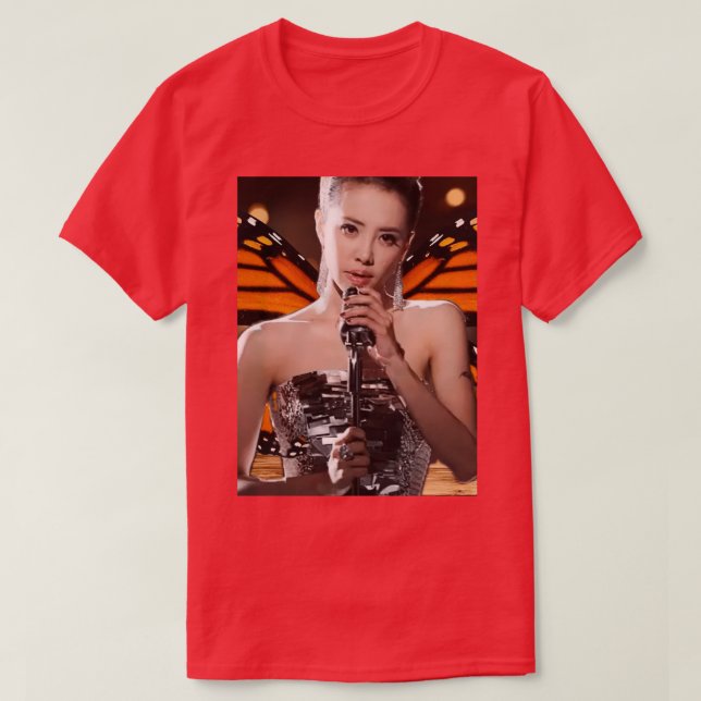 Camiseta Jolin Tsai, a borboleta social cantora (Frente do Design)