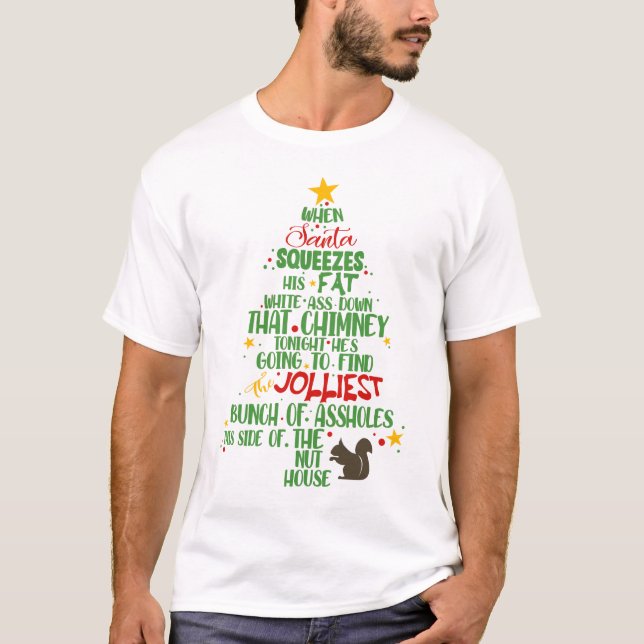Camiseta Jolliest Bunch of A-hole Árvore de Natal (Frente)