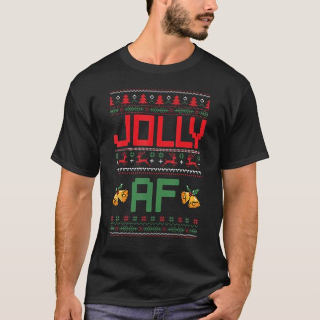 Camiseta Jolly AF Feliz Natal Pajama Sweater Xmas Sweat (Frente)