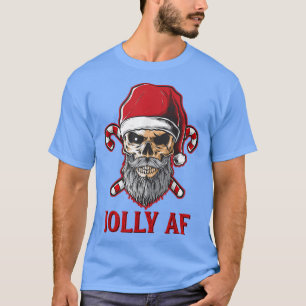 Camiseta Jolly AF Skeleton Santa Hat Candy Crew Feliz Chris