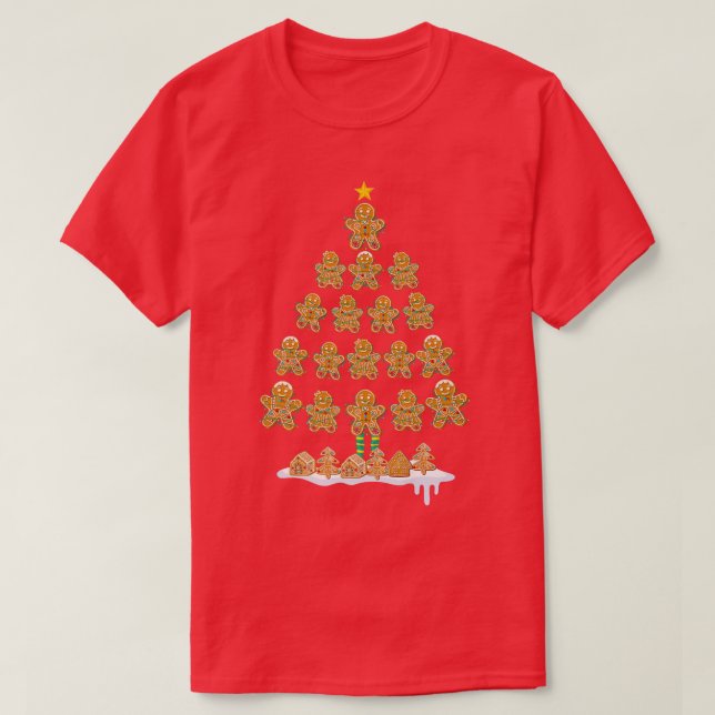 Camiseta Jolly Gingerpão Árvore de Natal Engraçado Gingerpã (Frente do Design)