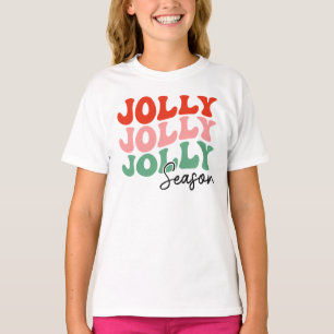Camiseta Jolly Jolly Jolly Season Retro Holiday Typografia