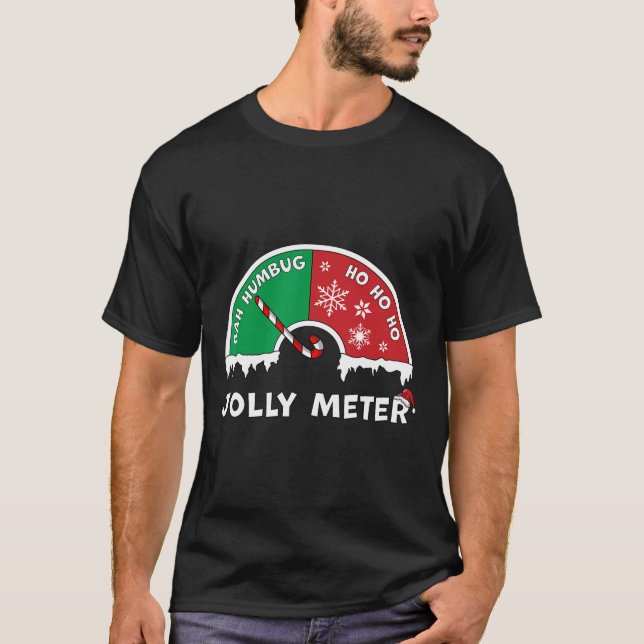 Camiseta Jolly Meter Bah Humbug Para Ho Ho Ho Anti Christma (Frente)