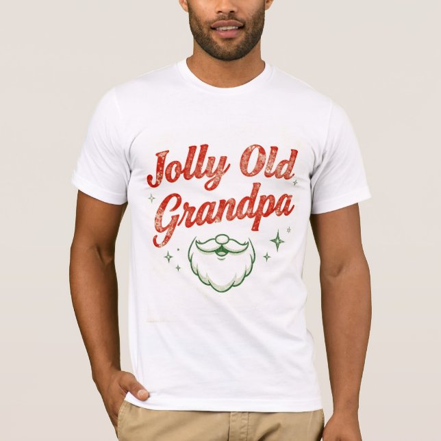 Camiseta Jolly Old Grandpa | Classic Christmas Shirt (Frente)