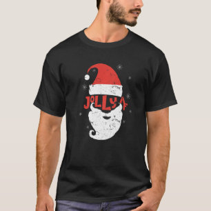 Camiseta Jolly Santa Hat Beard Af Snowflakes Feliz Christma