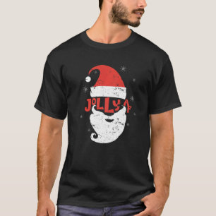Camiseta Jolly Santa Hat Beard Af Snowflakes Feliz Christma