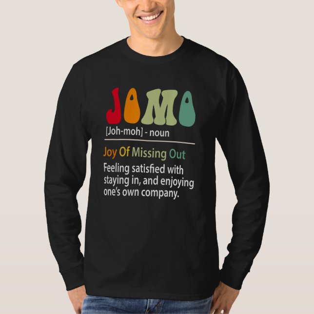 Camiseta Jomo Definição Joy Of Misout Funny Introduvert (Frente)
