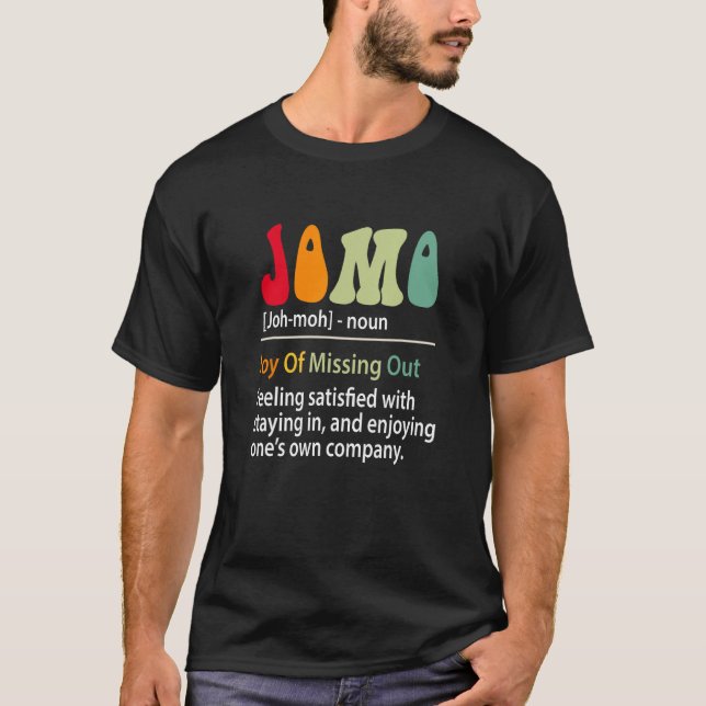 Camiseta Jomo Definição Joy Of Misout Funny Introduvert (Frente)