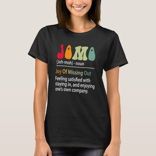 Camiseta Jomo Definição Joy Of Misout Funny Introduvert (Frente)