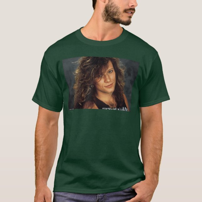 Camiseta Jon Bon Jovi Rock Singer Portrait by Michael Grecc (Frente)