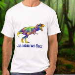 Camiseta Jon osaurus Funny Executando Arte Rex Dinossauro<br><div class="desc">Esta engraçada e colorida design da era do jurado pré-histórico é totalmente personalizável para que você possa fazer de sua família ou amigos um membro da família dos dinossauros personalizando esse slogan. Basta acrescentar o início do seu nome, por exemplo, 'Jonosaurus Rex' ideal para John ou Jonathan, Hannah se tornaria...</div>