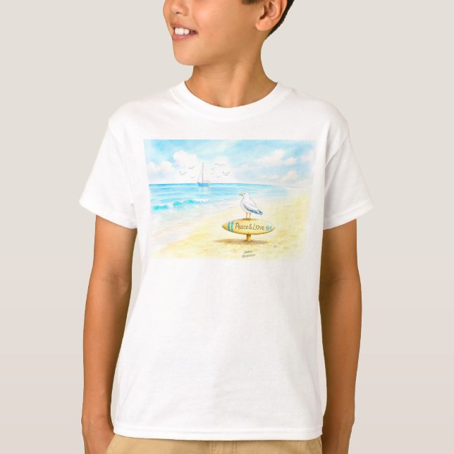 Camiseta Jon Seagull - Paz & Amor  (Frente)
