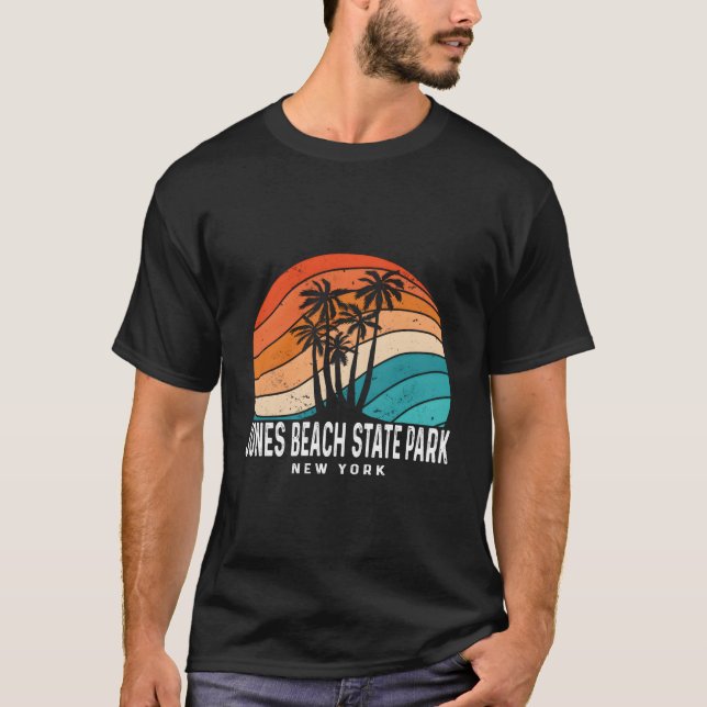 Camiseta Jones Beach State Park New York Palm Tree Beach (Frente)