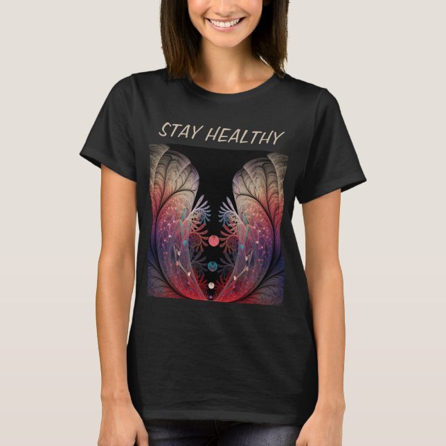 Camiseta Jonglage Abstrato Modern Fantasy Fractal Art Text (Frente)