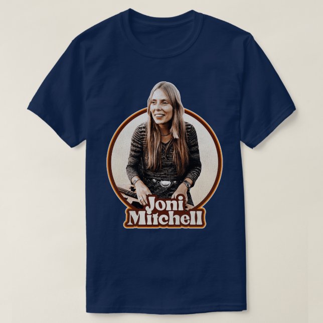 Camiseta Joni Mitchell 70s Sepia Tone (Frente do Design)