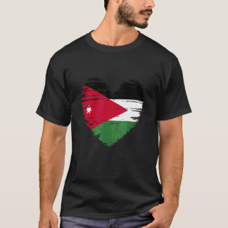 Camiseta Jordan Heart Jordanian Flag Pride Jordânia