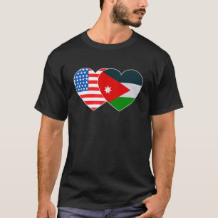 Camiseta Jordan &USA Flag Twin Heart para o jordaniano amer