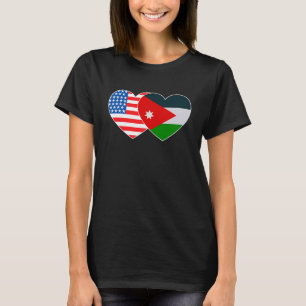 Camiseta Jordan &USA Flag Twin Heart para o jordaniano amer