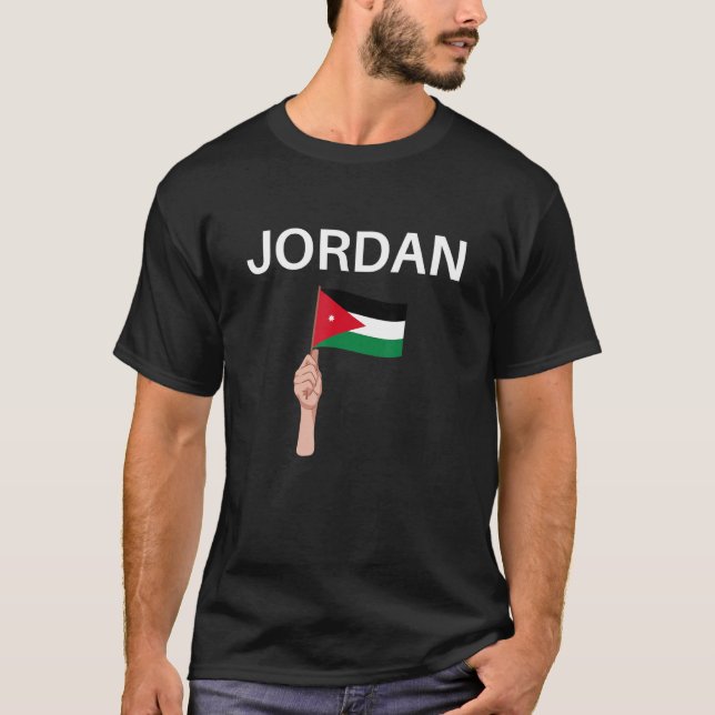 Camiseta Jordânia, Jordânia, Bandeira do País, Impressão T- (Frente)