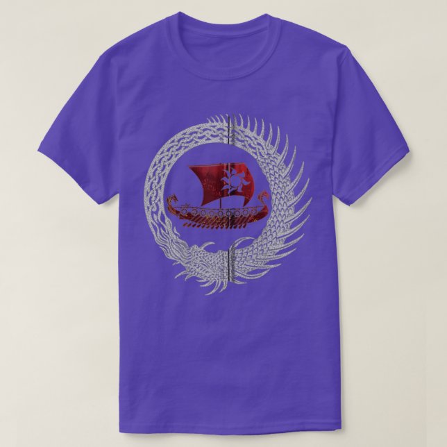 Camiseta Jormungandr Vikings Dragon Navio Viking Myths Gift (Frente do Design)