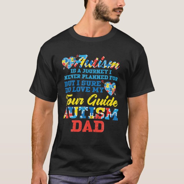 Camiseta Jornada de Mens Autism Nunca Planejada Guia Tour P (Frente)