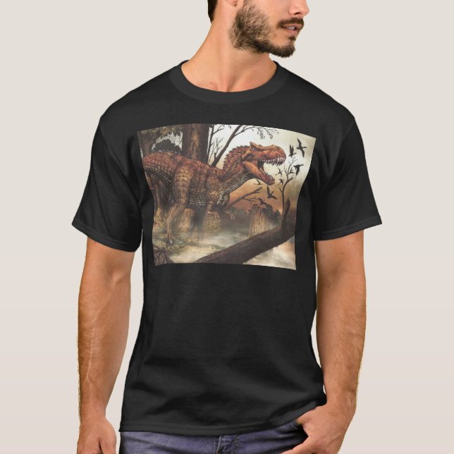 Camiseta Jornada Jurássica: Dinossauro em seu Habitat Natur (Frente)