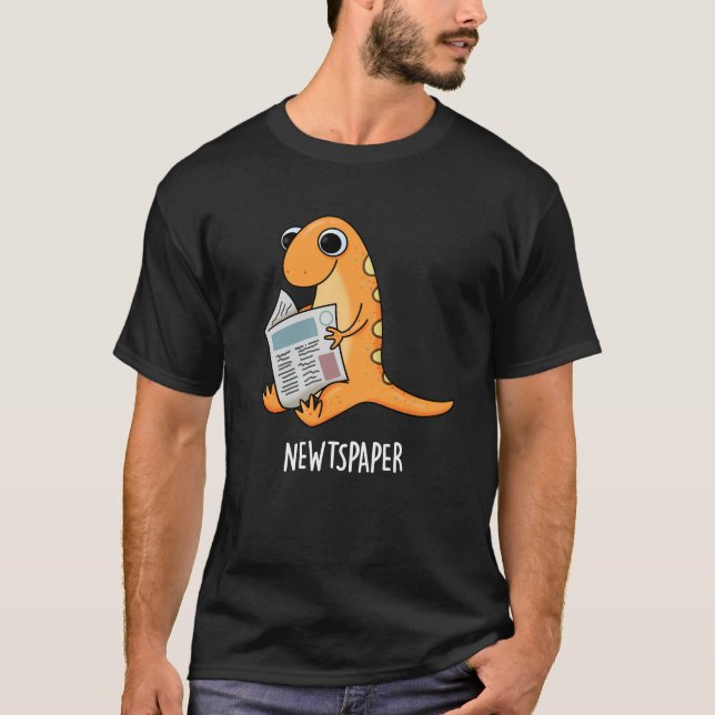 Camiseta Jornal Funny Newt Pun Dark BG (Frente)