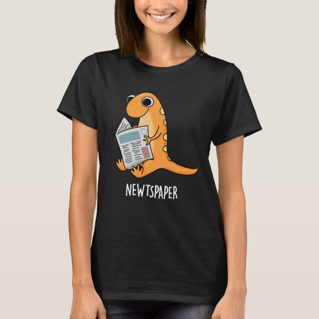 Camiseta Jornal Funny Newt Pun Dark BG (Frente)