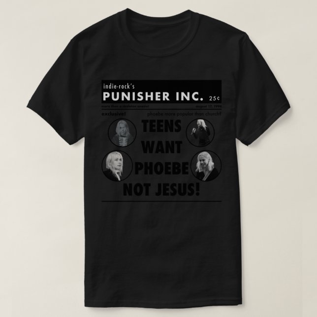 Camiseta jornal phoebe bridgers (Frente do Design)