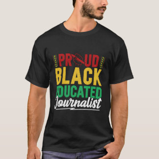 Camiseta Jornalista Negro Educou repórter de notícias Afric