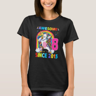 Camiseta Jorno de 8 anos Dabbing 8th Birthday Girl Tee