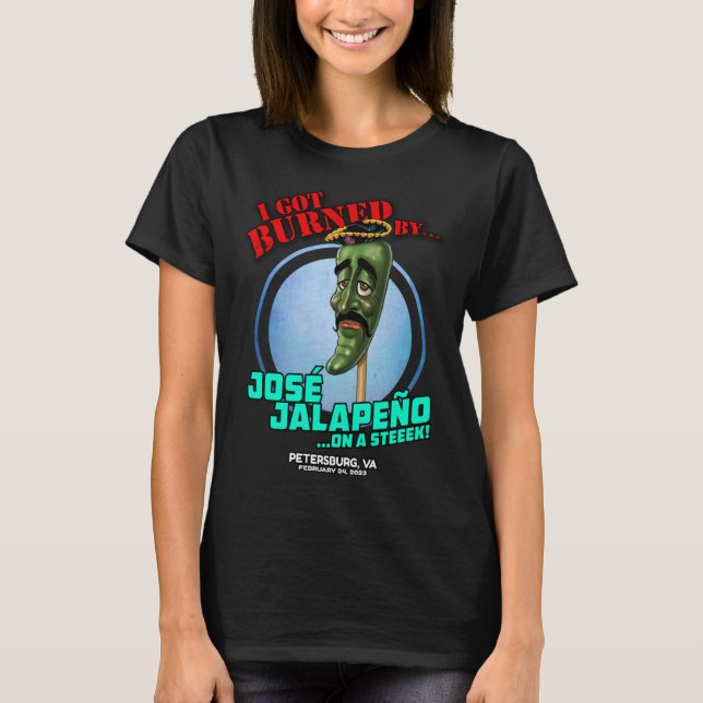Camiseta Jose Jalapeno Num Stick Petersburg VA 2023 (Frente)