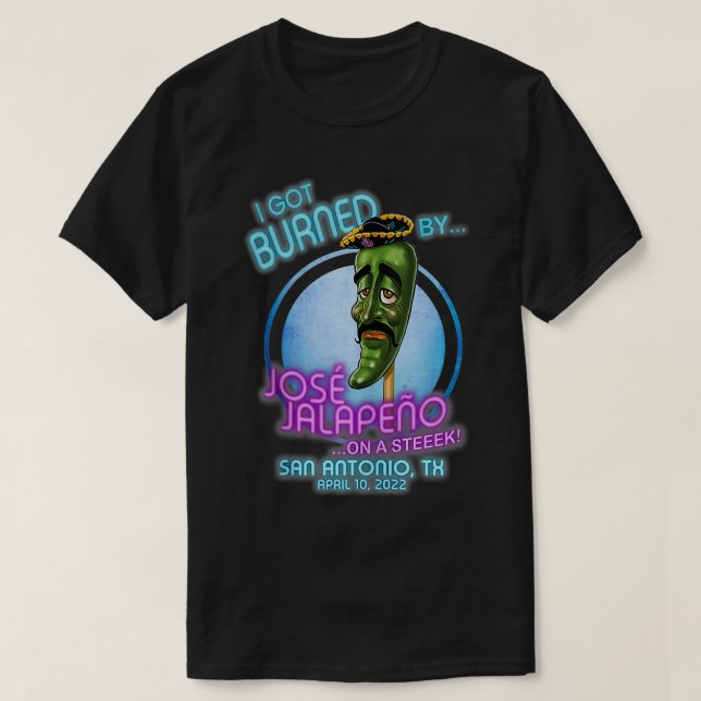 Camiseta Jose Jalapeno Num Stick San Antonio, TX (2022)  (Frente do Design)