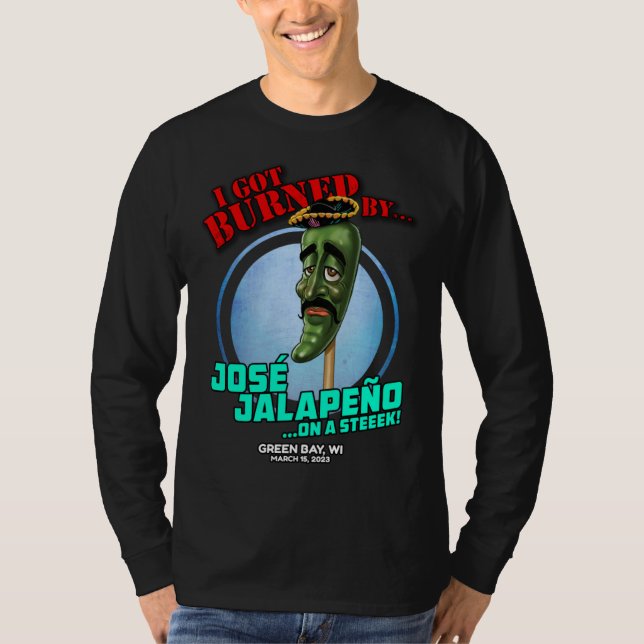 Camiseta Jose Jalapeno On A Stick Green Bay WI 2023 (Frente)