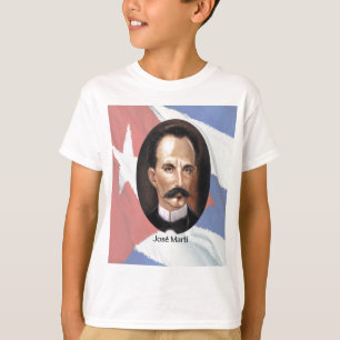 Camiseta José Marti sobre Bandeira Cubana