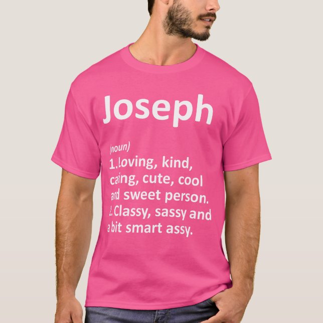 Camiseta JOSEPH Definition Personalized Name Funny Birthday (Frente)