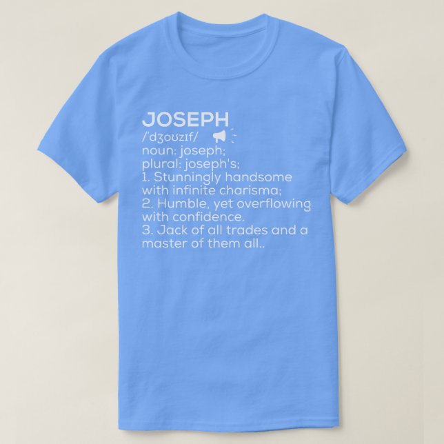 Camiseta Joseph Name Definição Joseph Significa Nome Joseph (Frente do Design)