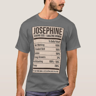 Camiseta Josephine Nutrition Facts Name Apelido Alias Titl
