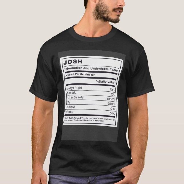 Camiseta Josh Information e Inegáveis Fatos (Frente)